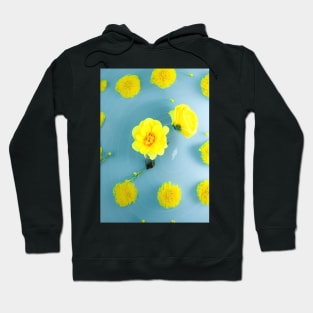 LOVELY YELLOW FLOWERS BLUE BACKGROUND Hoodie